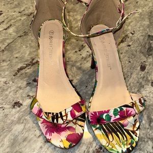 Ashley Stewart Floral 2 strap heel